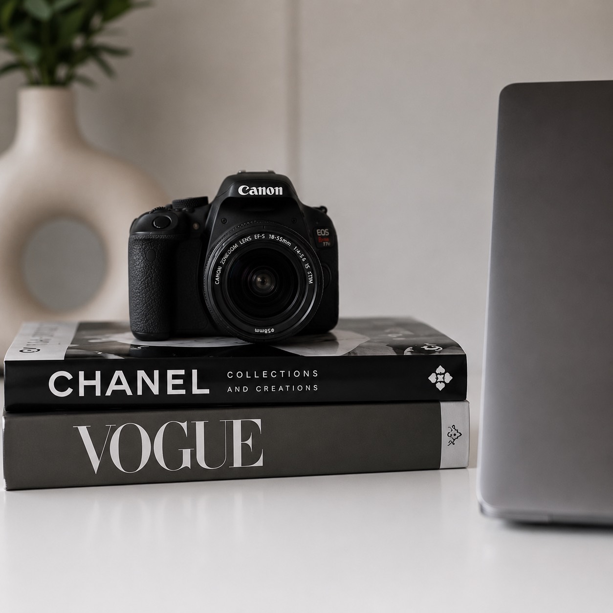 Camera on fashion books