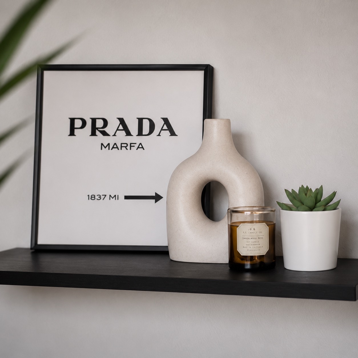 Minimal shelf styling